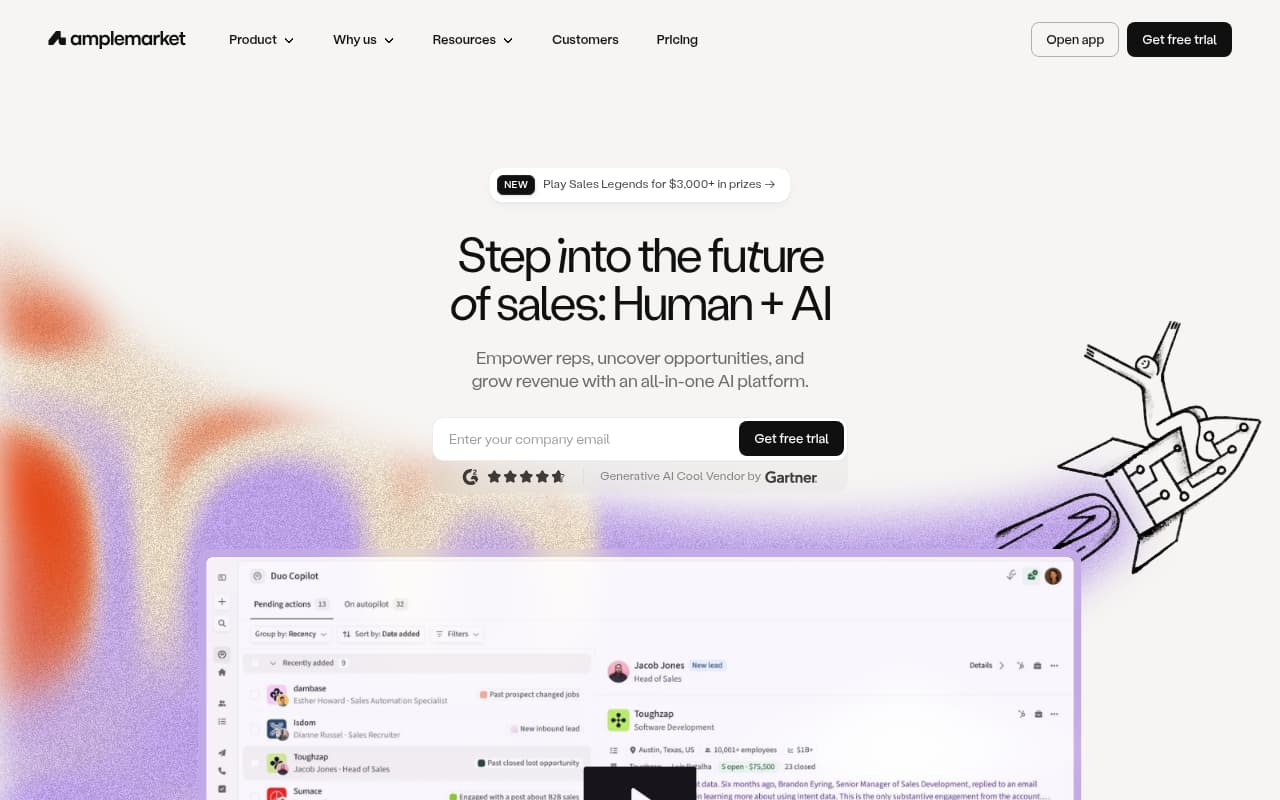 Amplemarket – La plateforme de vente tout-en-un qui combine IA et prospection multicanale