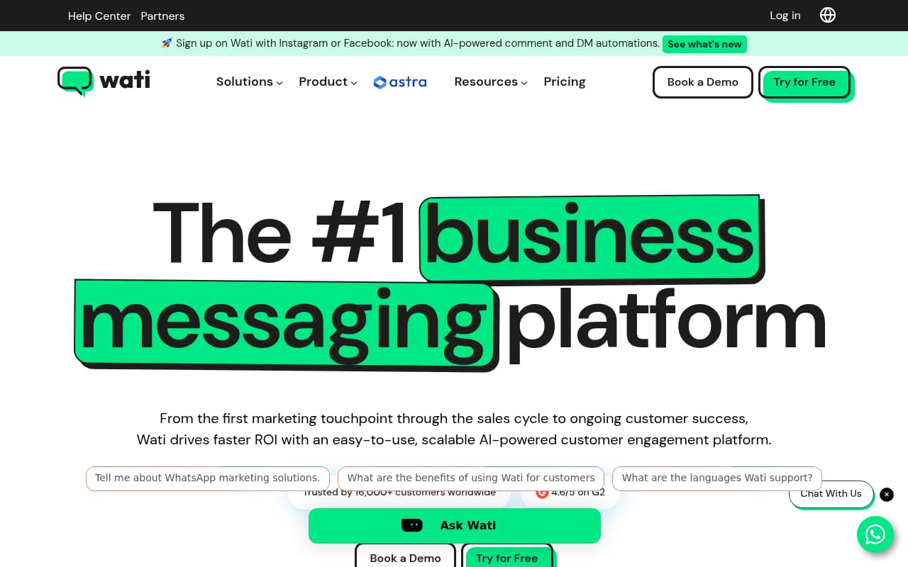 Wati – La plateforme WhatsApp Business pour le support et les ventes des PME